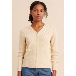 LL Bean Sweater S Cardigan Cream